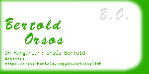 bertold orsos business card