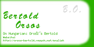 bertold orsos business card